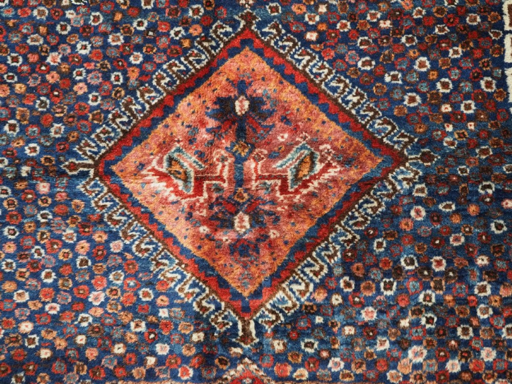 ANTIQUE SHIRAZ KHAMSEH TRIBAL RUG, OUTSTANDING CONDITION, CIRCA 1920. View IX
