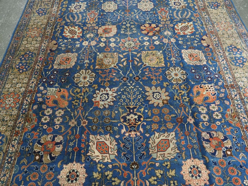 ANTIQUE 'BENLIAN' TABRIZ CARPET WITH 'VASE' DESIGN, OUTSTANDING COLOUR, CIRCA 1900/20. View IV