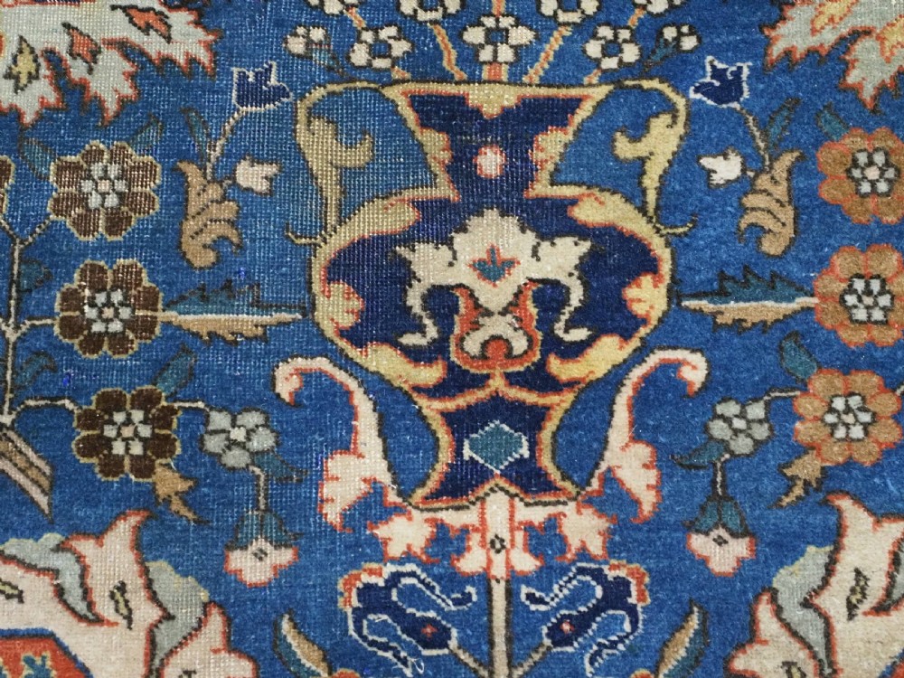 ANTIQUE 'BENLIAN' TABRIZ CARPET WITH 'VASE' DESIGN, OUTSTANDING COLOUR, CIRCA 1900/20. View XII