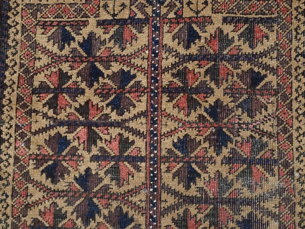 ANTIQUE BALUCH (TIMURI) PRAYER RUG, CAMEL GROUND WITH TREE OF LIFE, CIRCA 1900. View IX