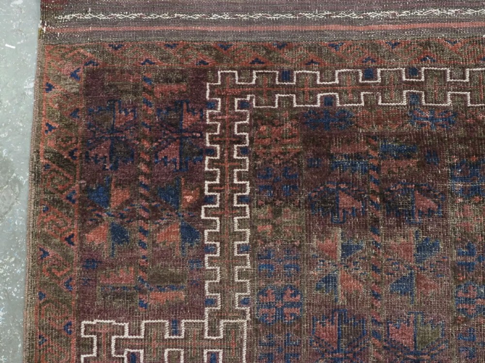 ANTIQUE BALUCH PRAYER RUG, WESTERN AFGHANISTAN, REPEAT LEAF DESIGN, CIRCA 1900. View V