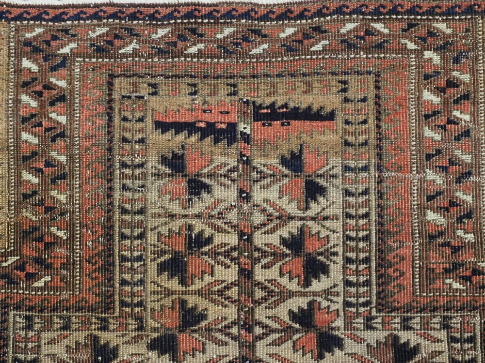 ANTIQUE BALUCH CAMEL GROUND PRAYER RUG WITH TREE OF LIFE. CIRCA 1880. View VIII