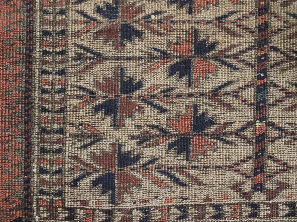 ANTIQUE BALUCH CAMEL GROUND PRAYER RUG WITH TREE OF LIFE. CIRCA 1880. View XIII