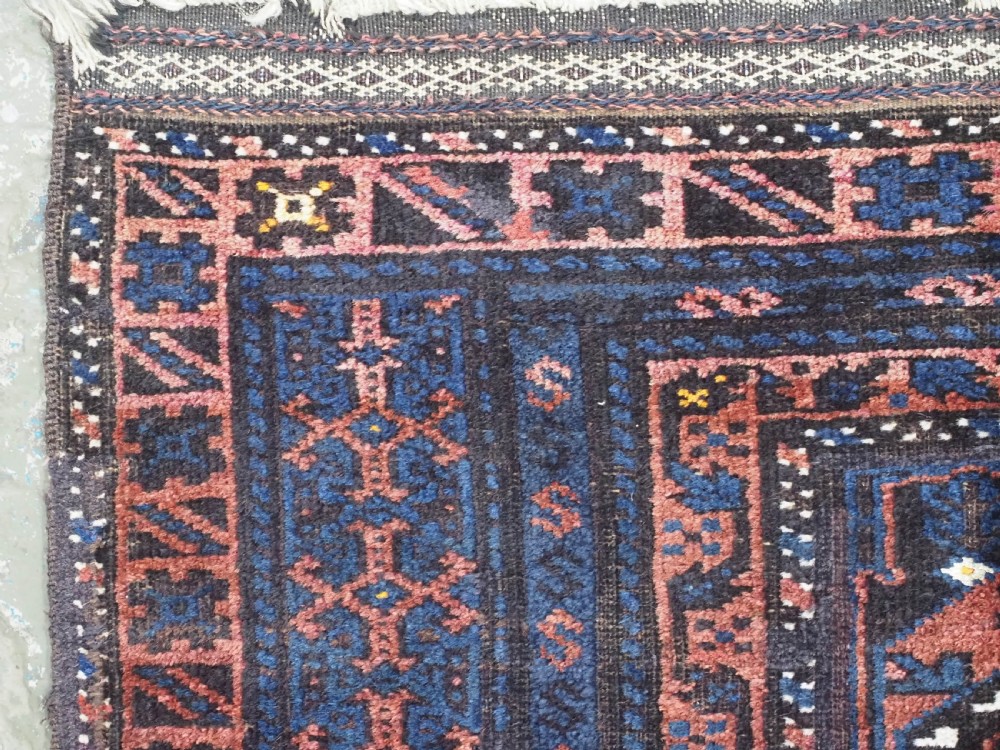 ANTIQUE PRAYER RUG BY THE TIMURI OF WESTERN AFGHANISTAN, BLUE GROUND, CIRCA 1880. View VI