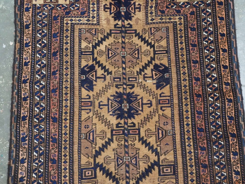 ANTIQUE CAMEL GROUND PRAYER RUG BY THE TIMURI TRIBES, WESTERN AFGHANISTAN, CIRCA 1880. View IV