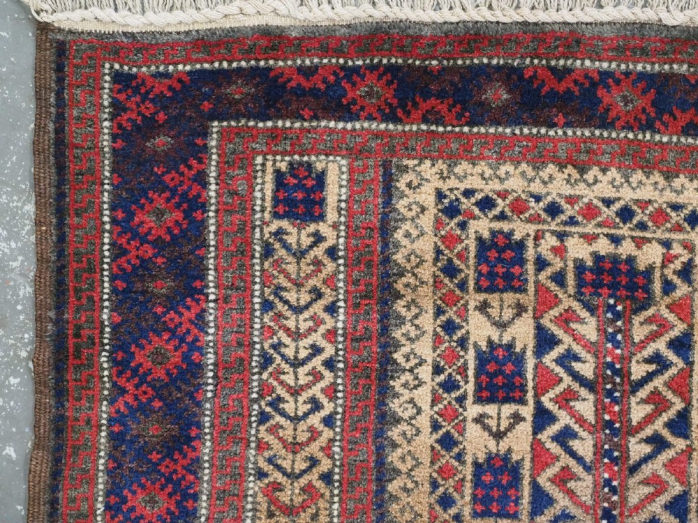 ANTIQUE TIMURI / BALUCH PRAYER RUG, OUTSTANDING CONDITION, CIRCA 1900. View VI