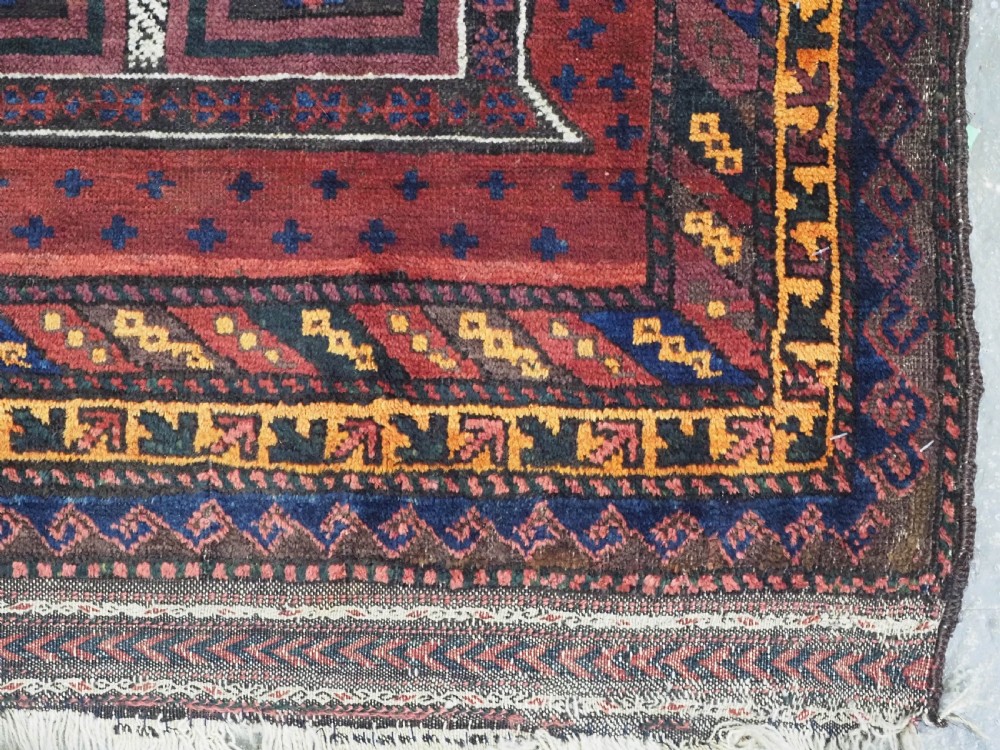 ANTIQUE TAIMANI BALUCH 'SEH MIHRAB' PRAYER RUG, OUTSTANDING EXAMPLE, CIRCA 1900. View X
