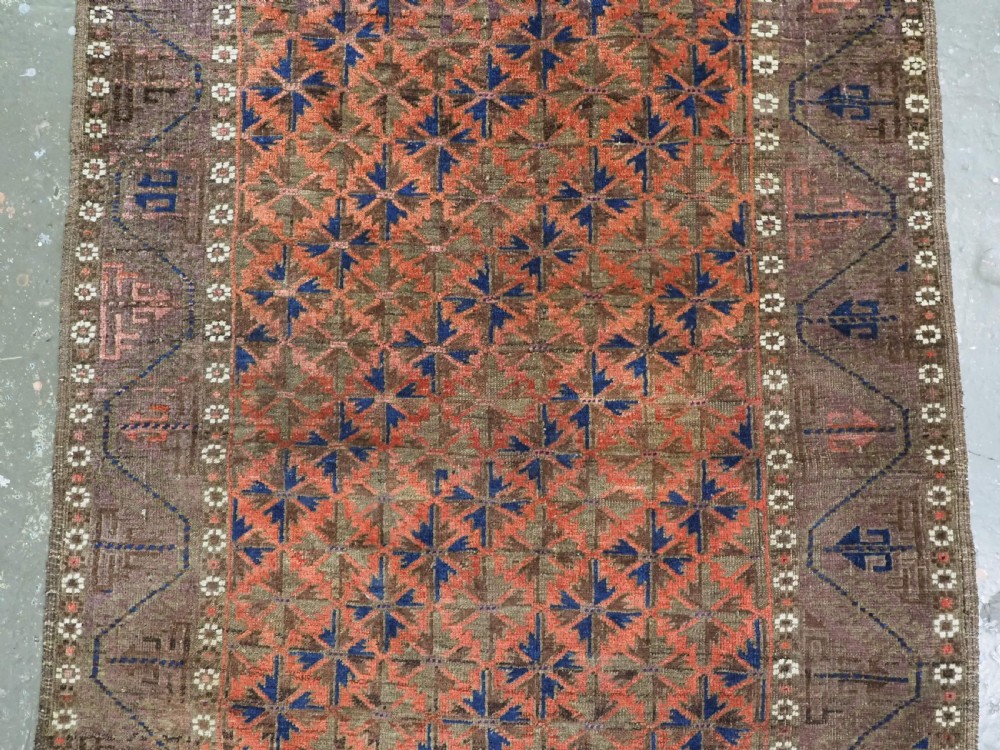ANTIQUE TIMURI / BALUCH RUG, WESTERN AFGHANISTAN, WILLOW LEAF DESIGN, CIRCA 1880. View IV