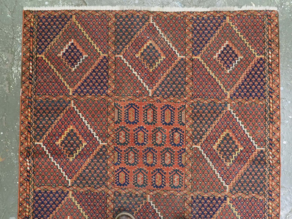 ANTIQUE ERSARI BESHIR TURKMEN RUG OF SMALL SIZE, SCARCE DESIGN, CIRCA 1870. View III