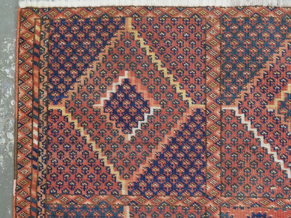 ANTIQUE ERSARI BESHIR TURKMEN RUG OF SMALL SIZE, SCARCE DESIGN, CIRCA 1870. View V