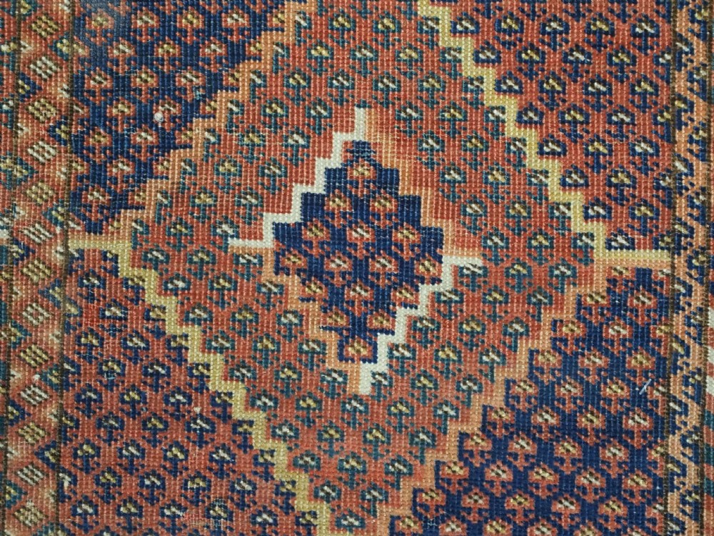ANTIQUE ERSARI BESHIR TURKMEN RUG OF SMALL SIZE, SCARCE DESIGN, CIRCA 1870. View X