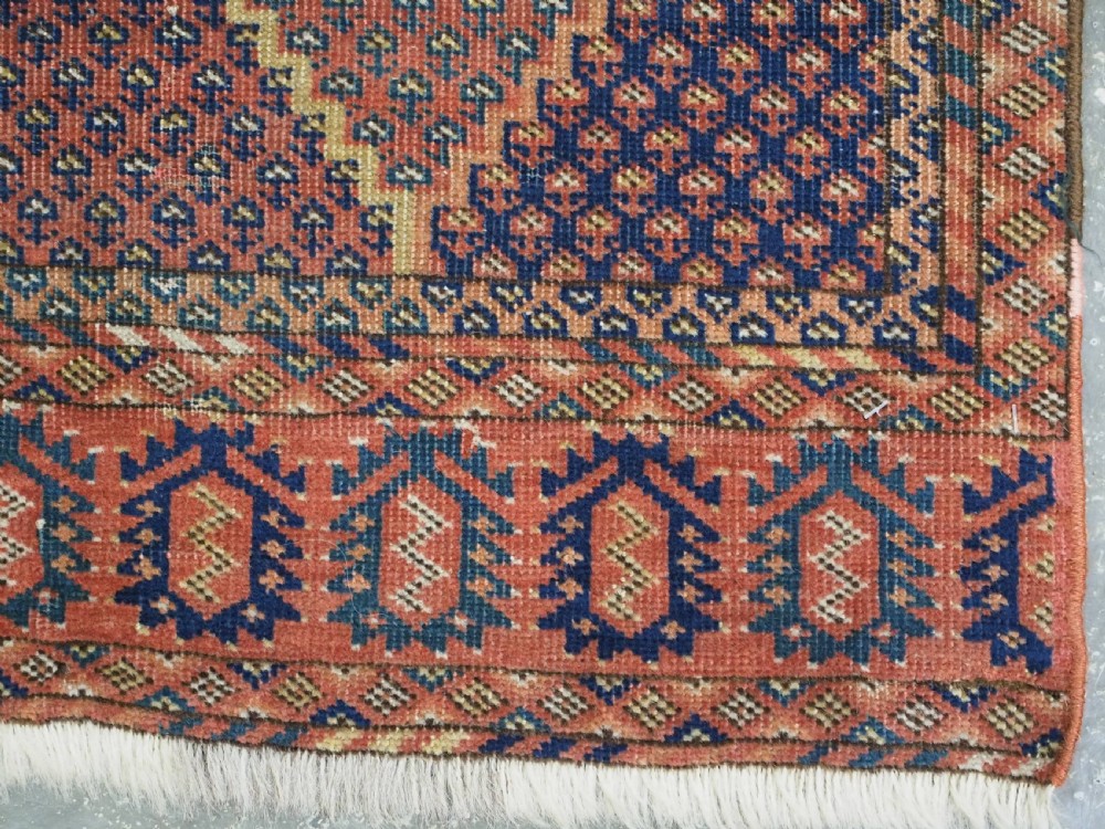 ANTIQUE ERSARI BESHIR TURKMEN RUG OF SMALL SIZE, SCARCE DESIGN, CIRCA 1870. View XI