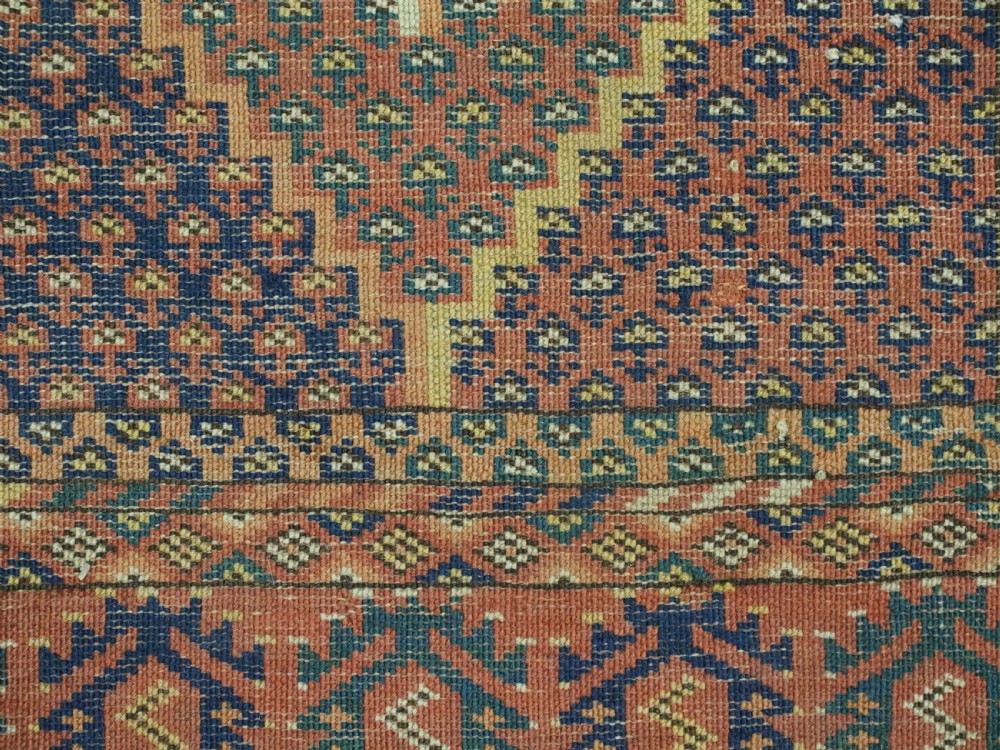 ANTIQUE ERSARI BESHIR TURKMEN RUG OF SMALL SIZE, SCARCE DESIGN, CIRCA 1870. View XII