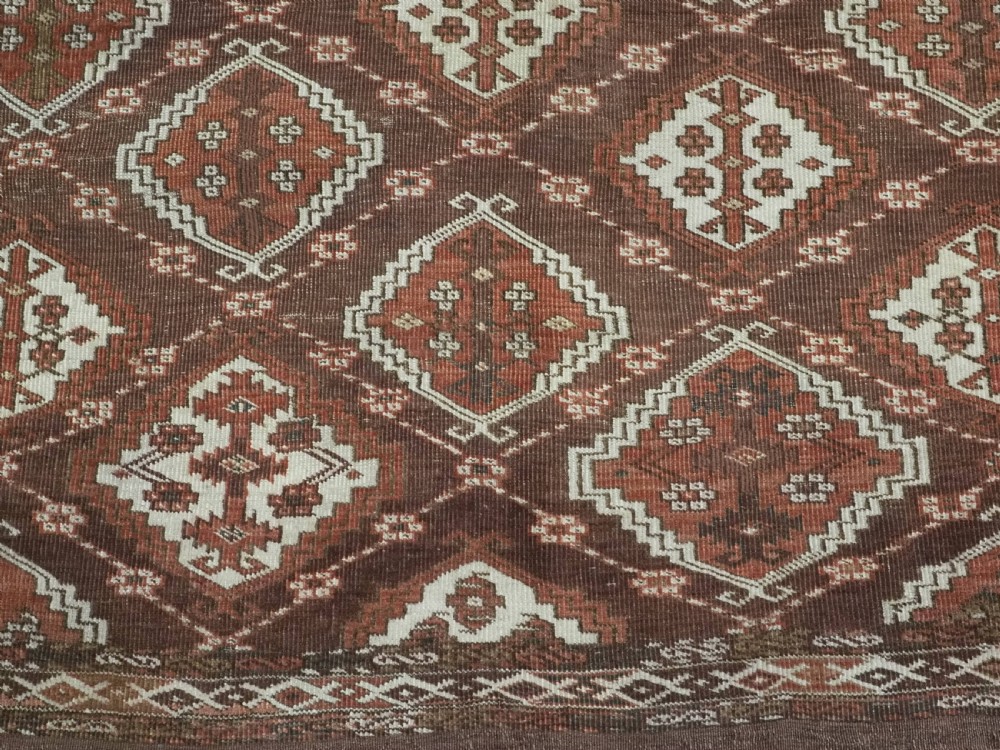 ANTIQUE CHODOR TURKMEN RUG / SMALL MAIN CARPET, WITH ERTMEN GUL DESIGN, CIRCA 1880. View XI