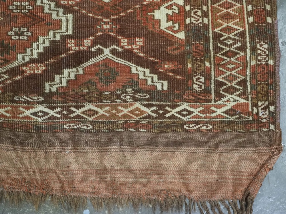 ANTIQUE CHODOR TURKMEN RUG / SMALL MAIN CARPET, WITH ERTMEN GUL DESIGN, CIRCA 1880. View XII
