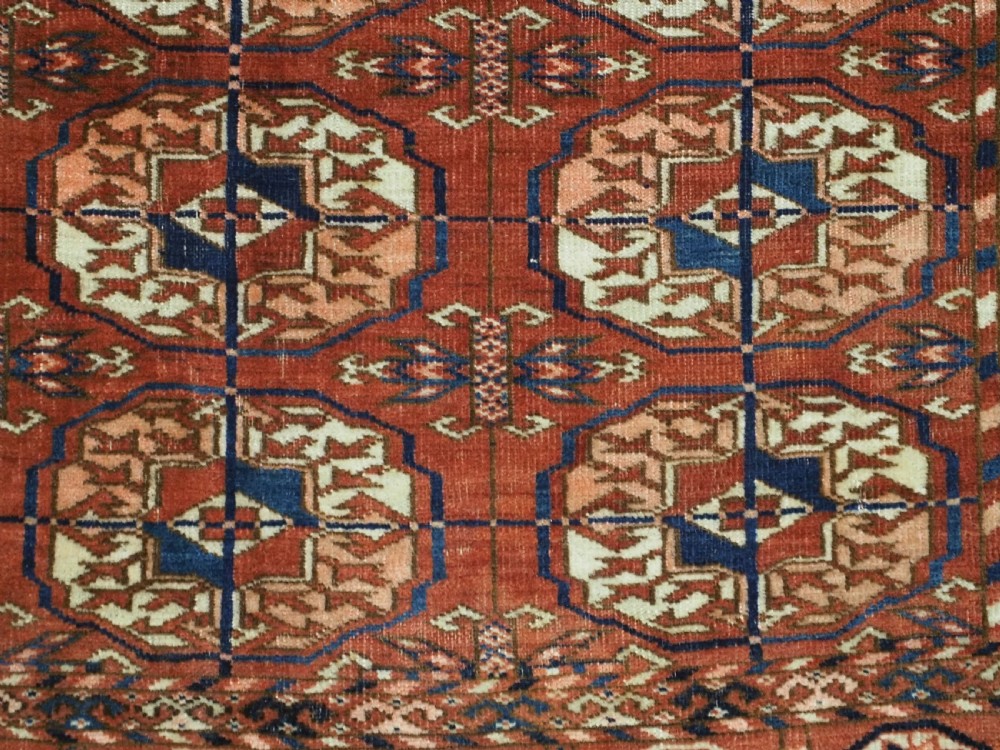 ANTIQUE TEKKE TURKMEN DOWRY RUG, VERY SOFT WOOL, GREAT COLOUR, CIRCA 1880 OR EARLIER. View IX