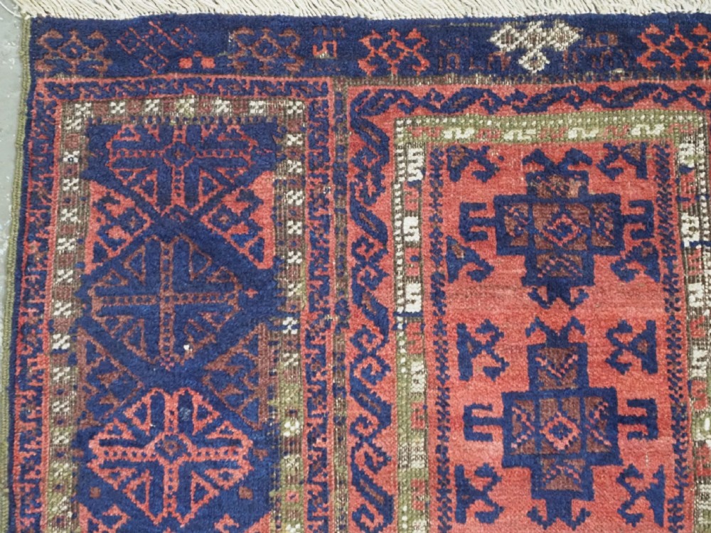 ANTIQUE TIMURI YAQUB KHANI / BALUCH RUG, OUTSTANDING COLOUR, CIRCA 1880. View V