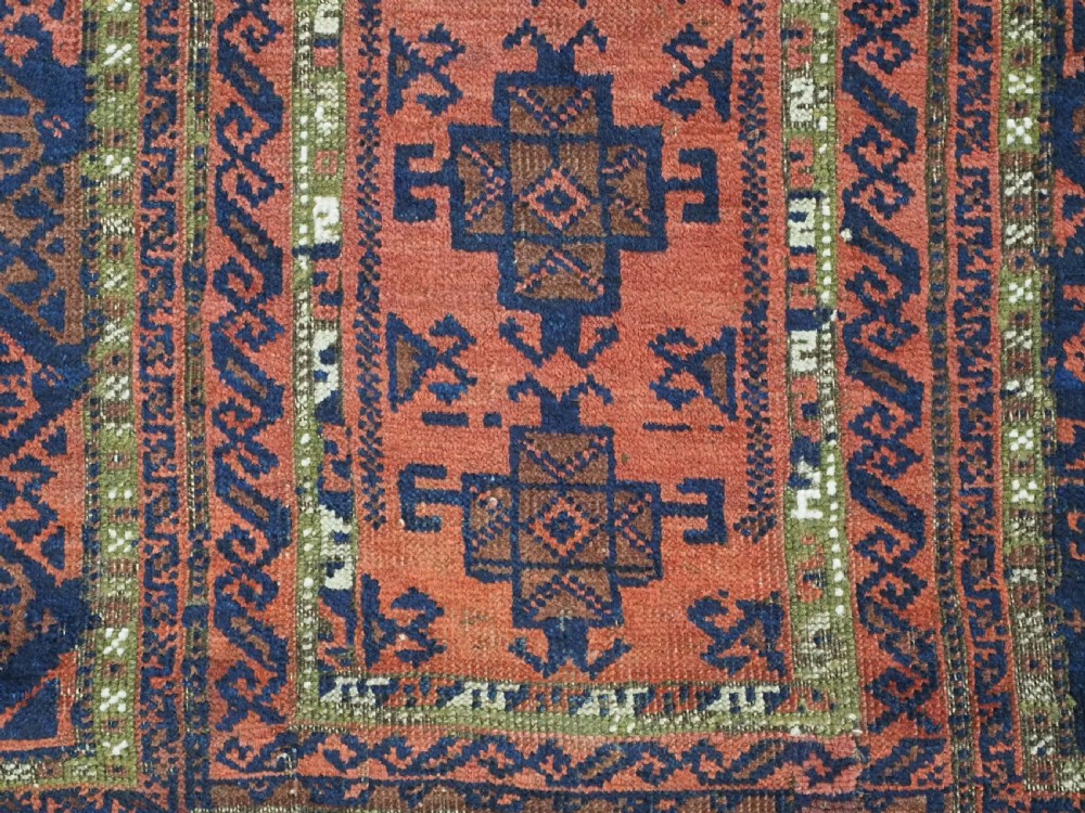 ANTIQUE TIMURI YAQUB KHANI / BALUCH RUG, OUTSTANDING COLOUR, CIRCA 1880. View VIII