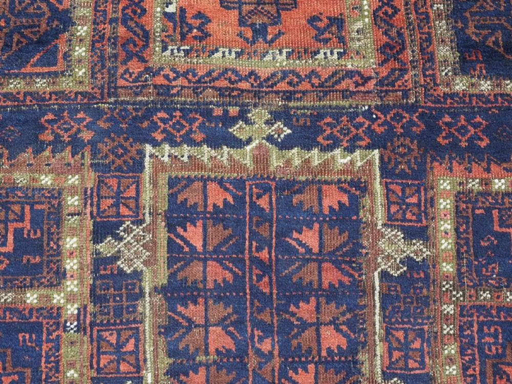 ANTIQUE TIMURI YAQUB KHANI / BALUCH RUG, OUTSTANDING COLOUR, CIRCA 1880. View X