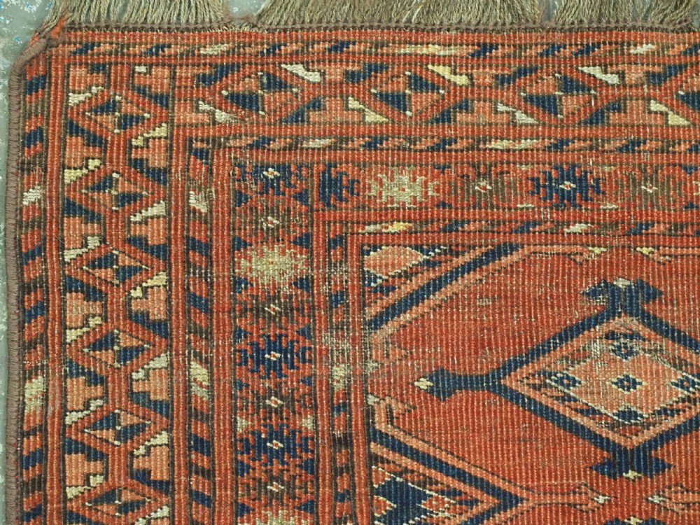 ANTIQUE ERSARI TURKMEN RUG OF RARE FORM, GREAT STUDY ITEM, CIRCA 1850 OR EARLIER. View VI