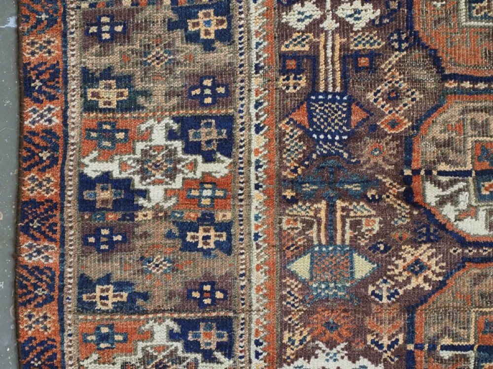 ANTIQUE MAHDAD KHANI BALUCH RUG OF INTERESTING TURKMEN GUL DESIGN, CIRCA 1880. View VII