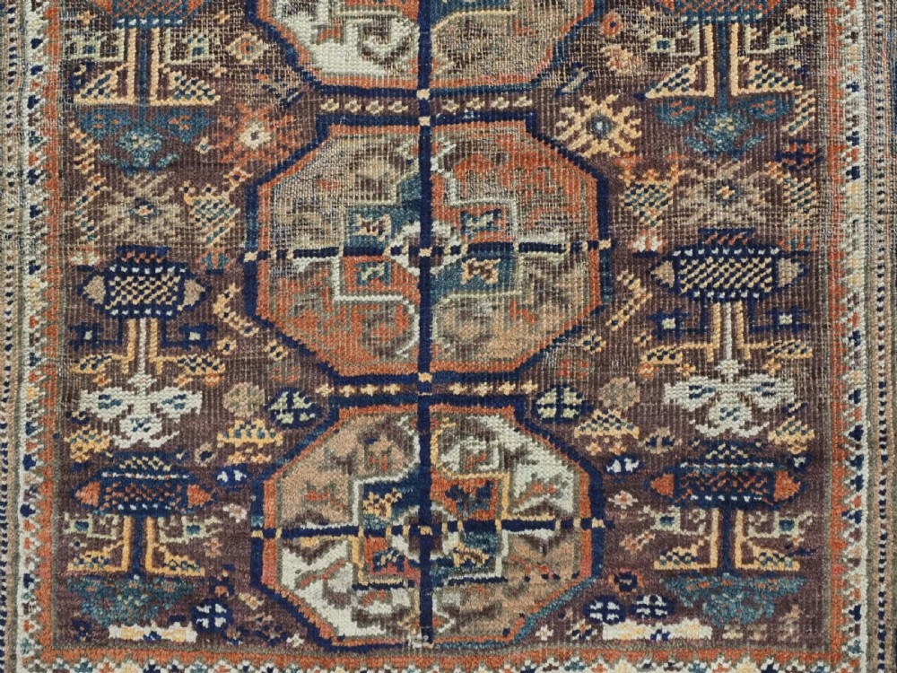 ANTIQUE MAHDAD KHANI BALUCH RUG OF INTERESTING TURKMEN GUL DESIGN, CIRCA 1880. View XI