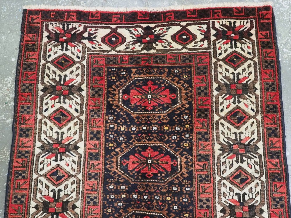 ANTIQUE ARAB BALUCH RUG, FERDOWS REGION, SPECTACULAR BORDER, CIRCA 1900. View III
