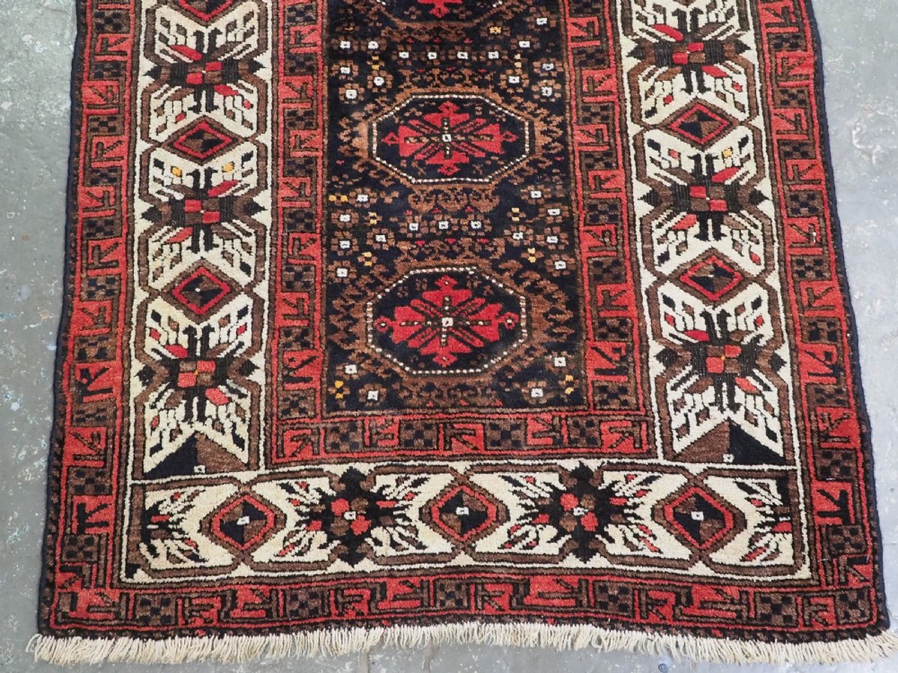 ANTIQUE ARAB BALUCH RUG, FERDOWS REGION, SPECTACULAR BORDER, CIRCA 1900. View V