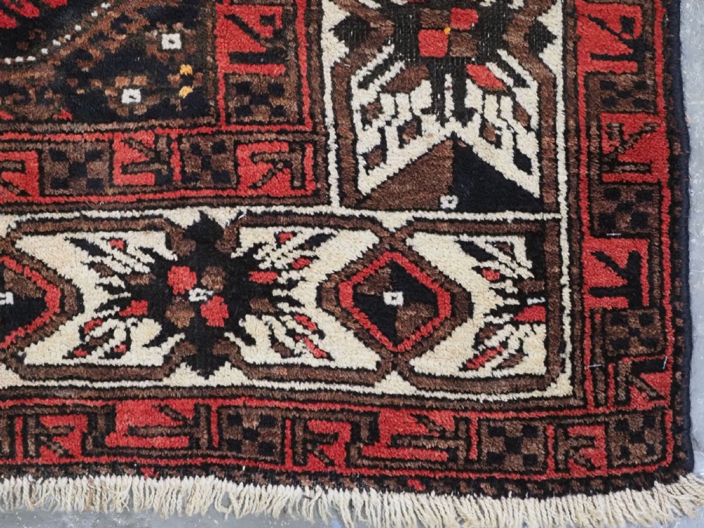 ANTIQUE ARAB BALUCH RUG, FERDOWS REGION, SPECTACULAR BORDER, CIRCA 1900. View XI