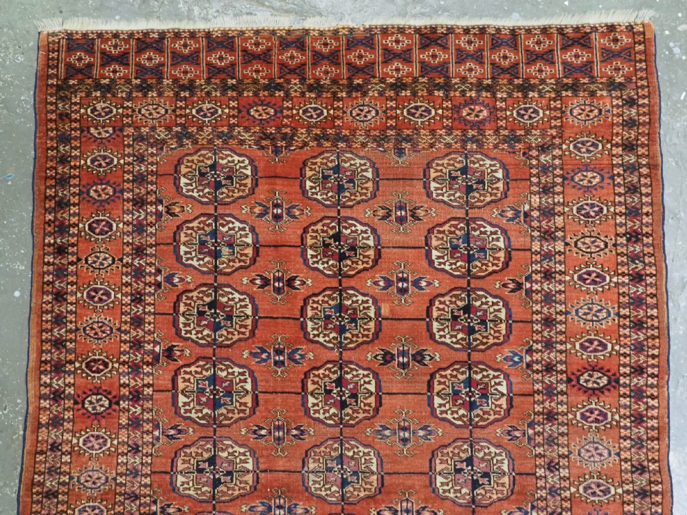 ANTIQUE TEKKE TURKMEN DOWRY RUG, FINE WEAVE AND SOFT COLOUR, CIRCA 1900. View III