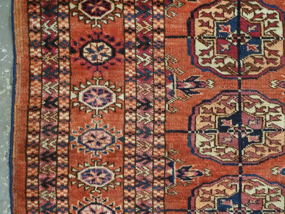 ANTIQUE TEKKE TURKMEN DOWRY RUG, FINE WEAVE AND SOFT COLOUR, CIRCA 1900. View VI