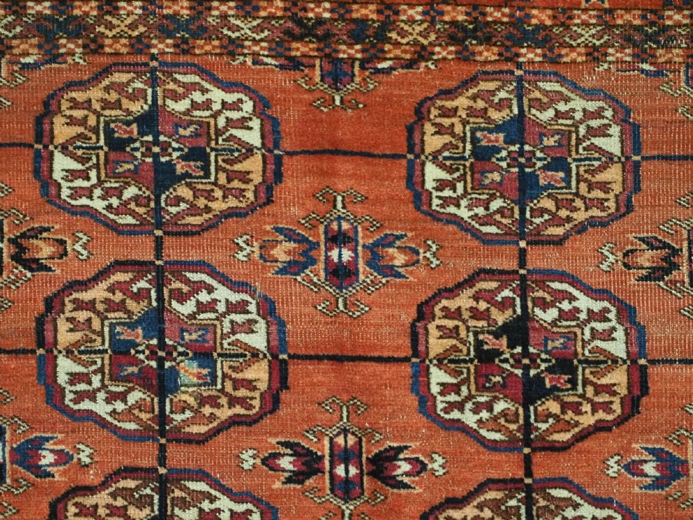 ANTIQUE TEKKE TURKMEN DOWRY RUG, FINE WEAVE AND SOFT COLOUR, CIRCA 1900. View VII