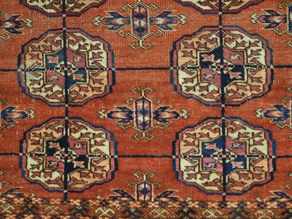 ANTIQUE TEKKE TURKMEN DOWRY RUG, FINE WEAVE AND SOFT COLOUR, CIRCA 1900. View IX