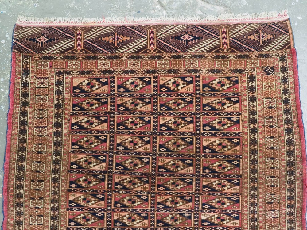 ANTIQUE TEKKE TURKMEN DOWRY RUG WITH AINA GUL DESIGN, CIRCA 1880 or earlier. View II