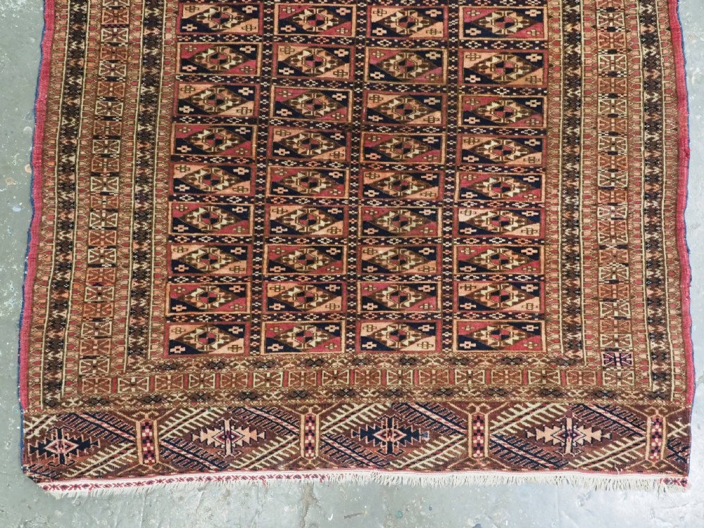 ANTIQUE TEKKE TURKMEN DOWRY RUG WITH AINA GUL DESIGN, CIRCA 1880 or earlier. View III