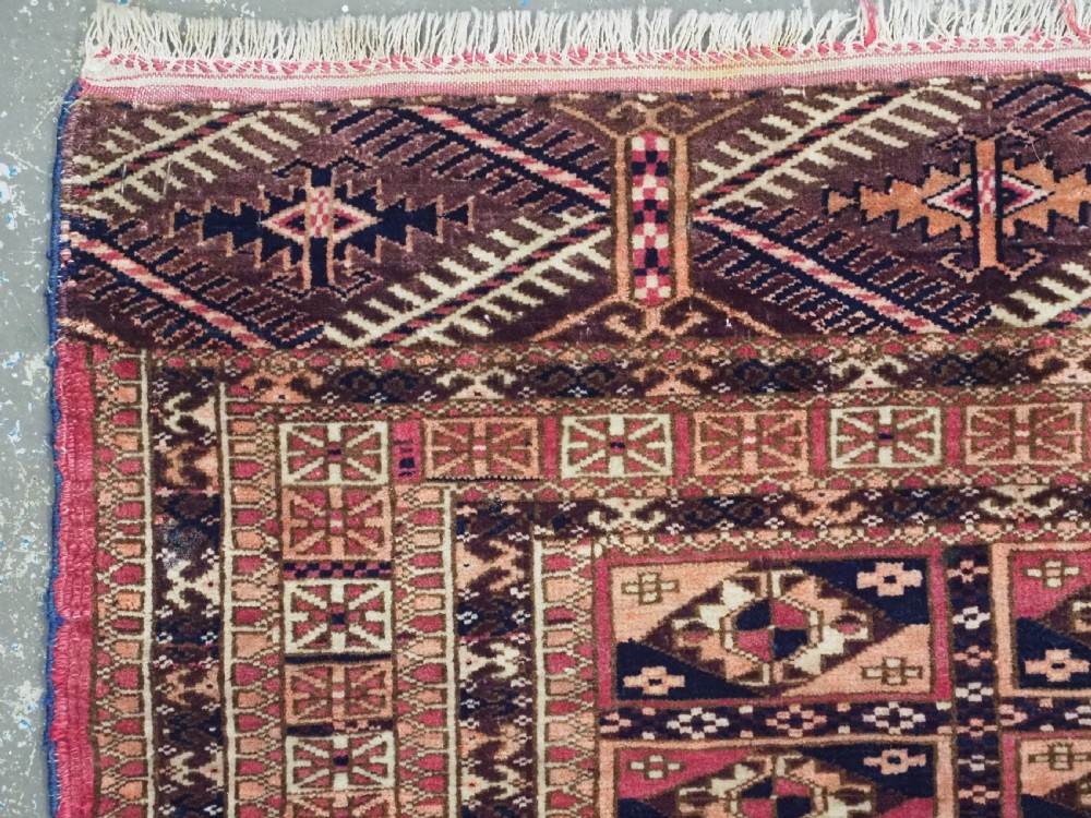 ANTIQUE TEKKE TURKMEN DOWRY RUG WITH AINA GUL DESIGN, CIRCA 1880 or earlier. View IV