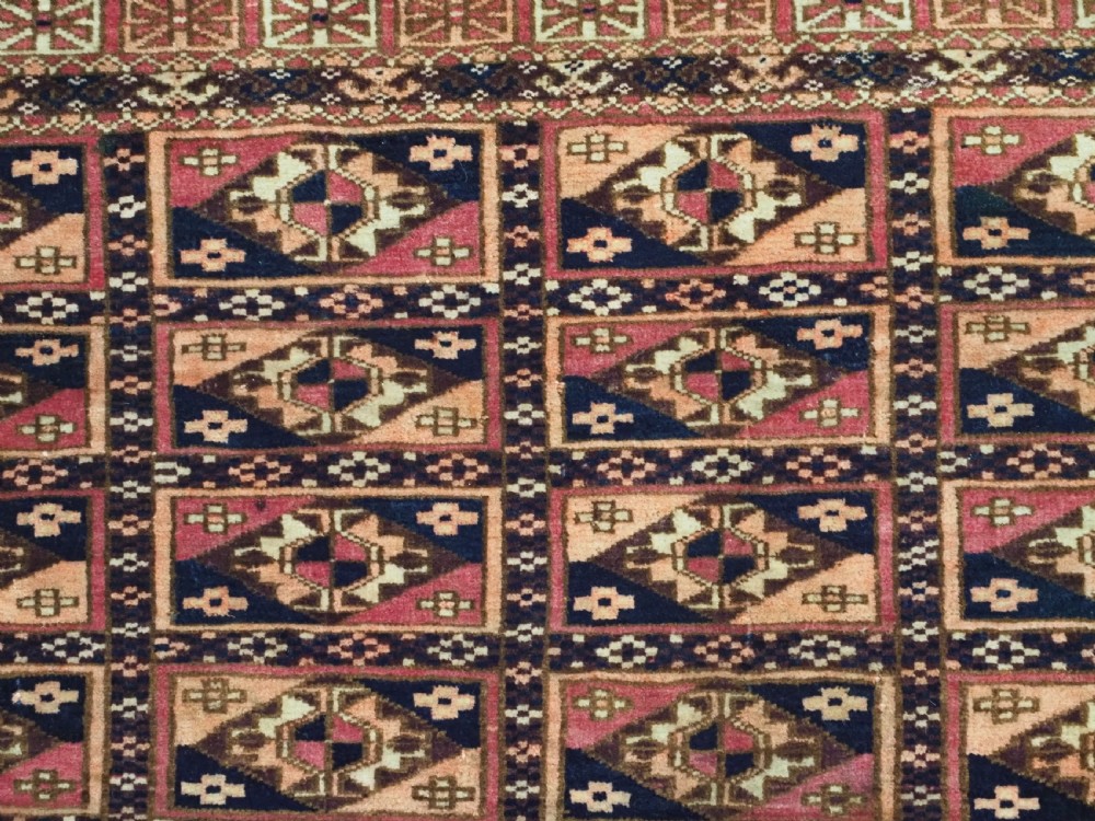 ANTIQUE TEKKE TURKMEN DOWRY RUG WITH AINA GUL DESIGN, CIRCA 1880 or earlier. View VI