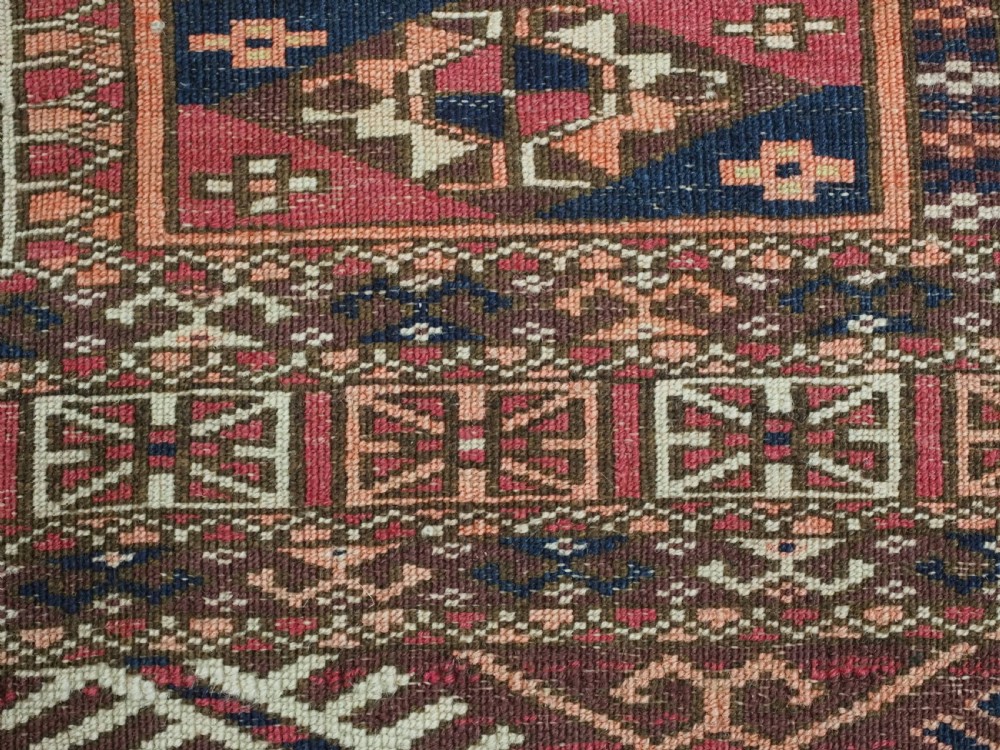 ANTIQUE TEKKE TURKMEN DOWRY RUG WITH AINA GUL DESIGN, CIRCA 1880 or earlier. View X