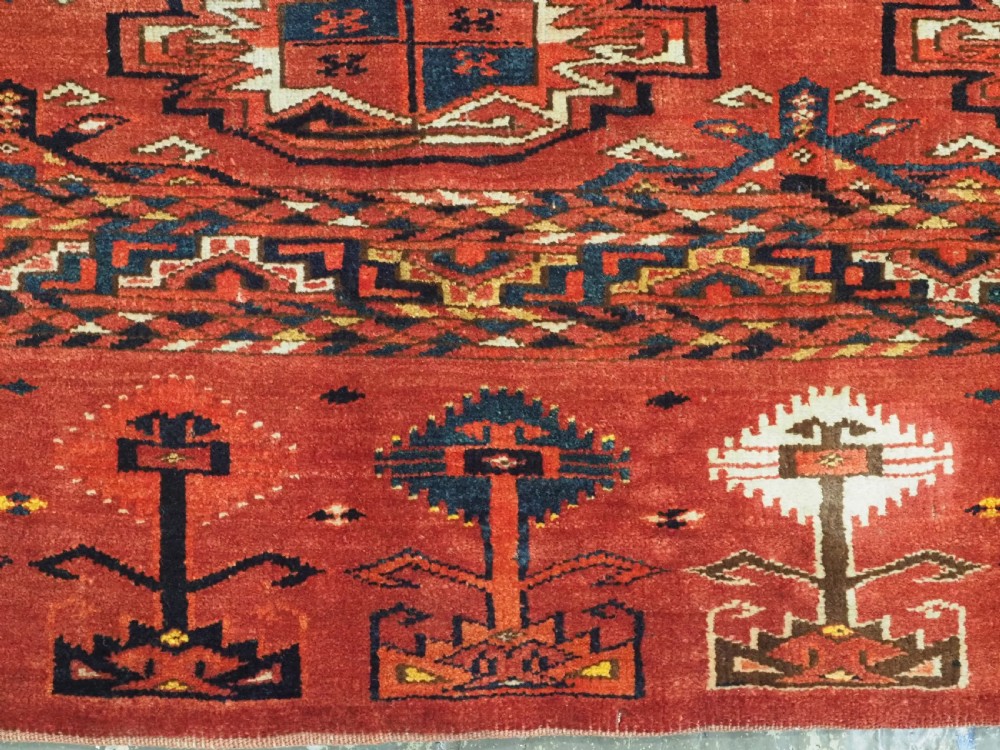 ANTIQUE ERSARI KIZIL AYAK TURKMEN CHUVAL FACE, LARGE TURKMEN TREE ELEM, CIRCA 1900. View X