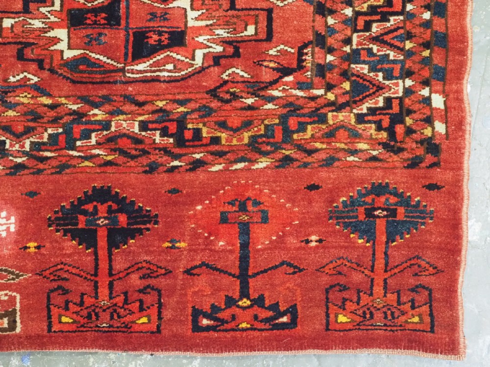 ANTIQUE ERSARI KIZIL AYAK TURKMEN CHUVAL FACE, LARGE TURKMEN TREE ELEM, CIRCA 1900. View XI