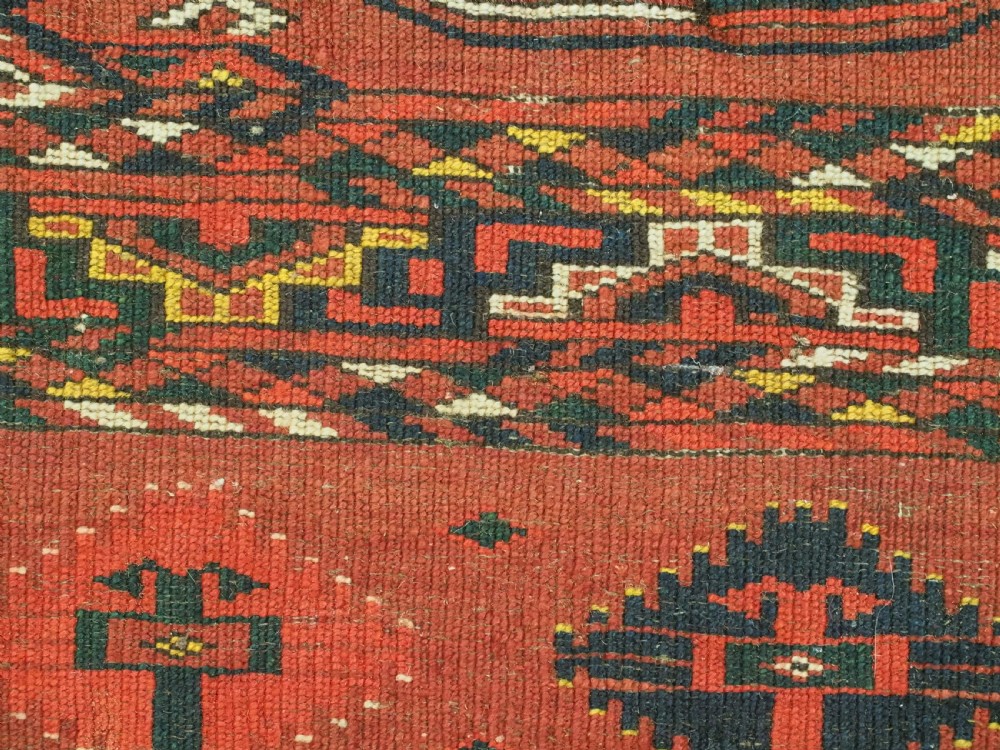 ANTIQUE ERSARI KIZIL AYAK TURKMEN CHUVAL FACE, LARGE TURKMEN TREE ELEM, CIRCA 1900. View XII
