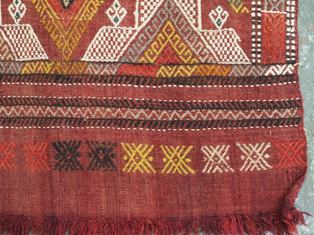 ANTIQUE TURKISH OBRUK KILIM / COVER IN CICIM WORK, GREAT CONDITION, CIRCA 1900. View XIII