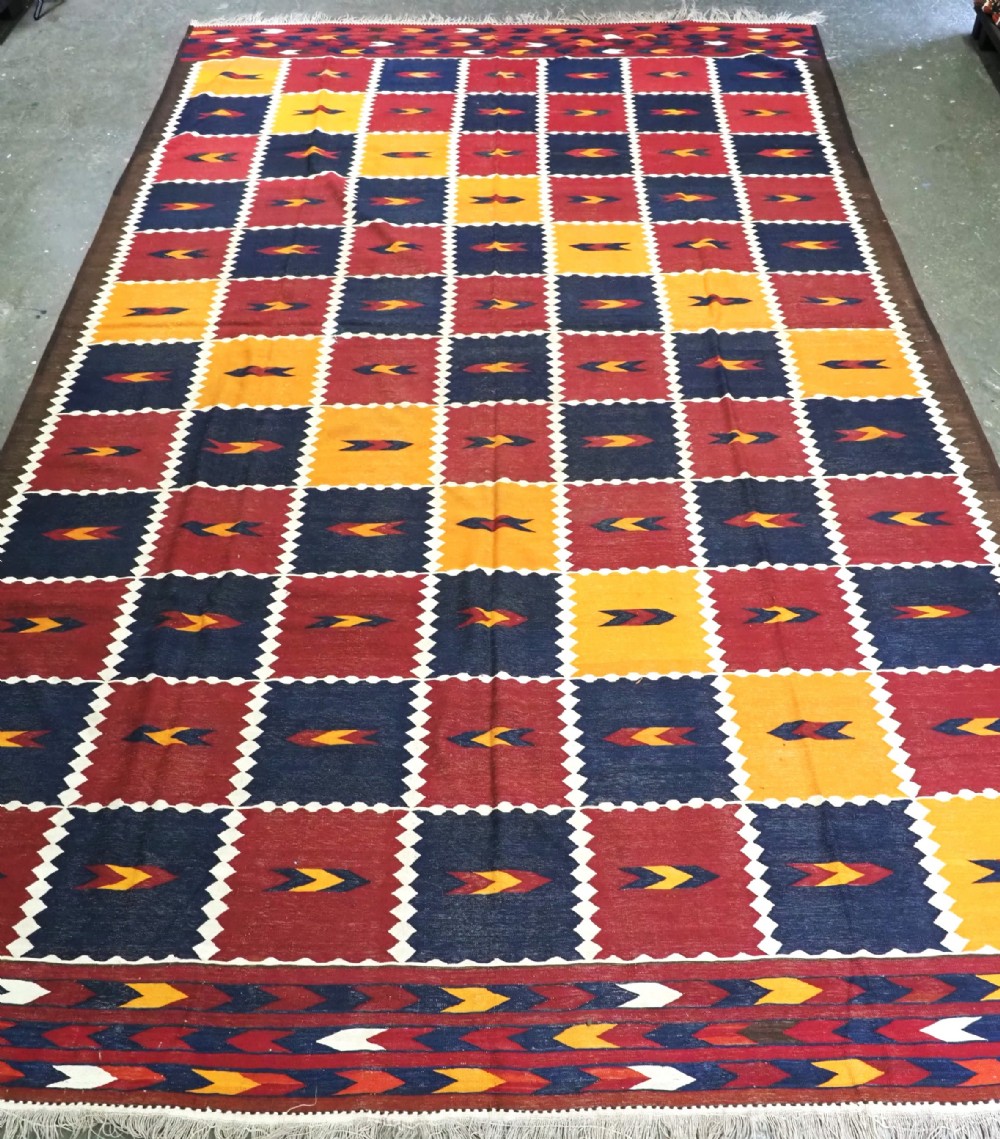 OLD AFGHAN LIBIJAR KILIM OF TRADITIONAL DESIGN, SUPERB CONDITION, CIRCA 1930.