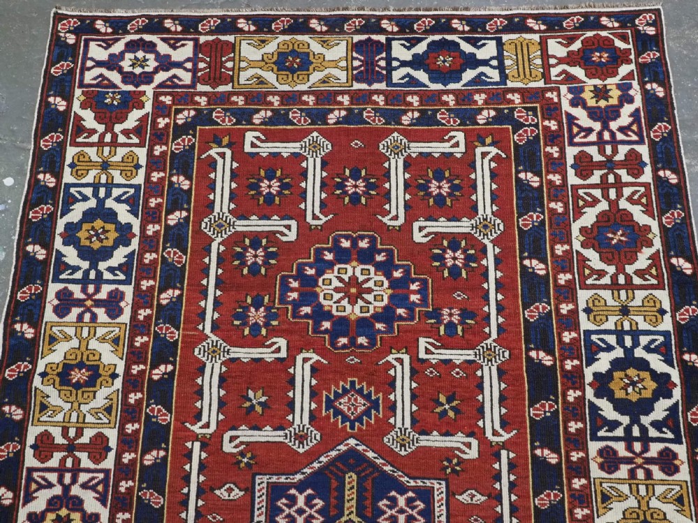 ANTIQUE CAUCASIAN SHIRVAN KUBA REGION RUG WITH AFSHAN DESIGN, CIRCA 1900. View III