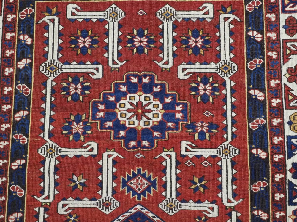 ANTIQUE CAUCASIAN SHIRVAN KUBA REGION RUG WITH AFSHAN DESIGN, CIRCA 1900. View IX