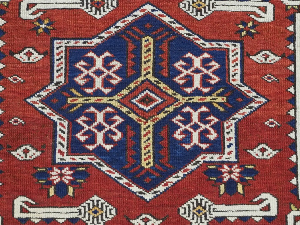 ANTIQUE CAUCASIAN SHIRVAN KUBA REGION RUG WITH AFSHAN DESIGN, CIRCA 1900. View X