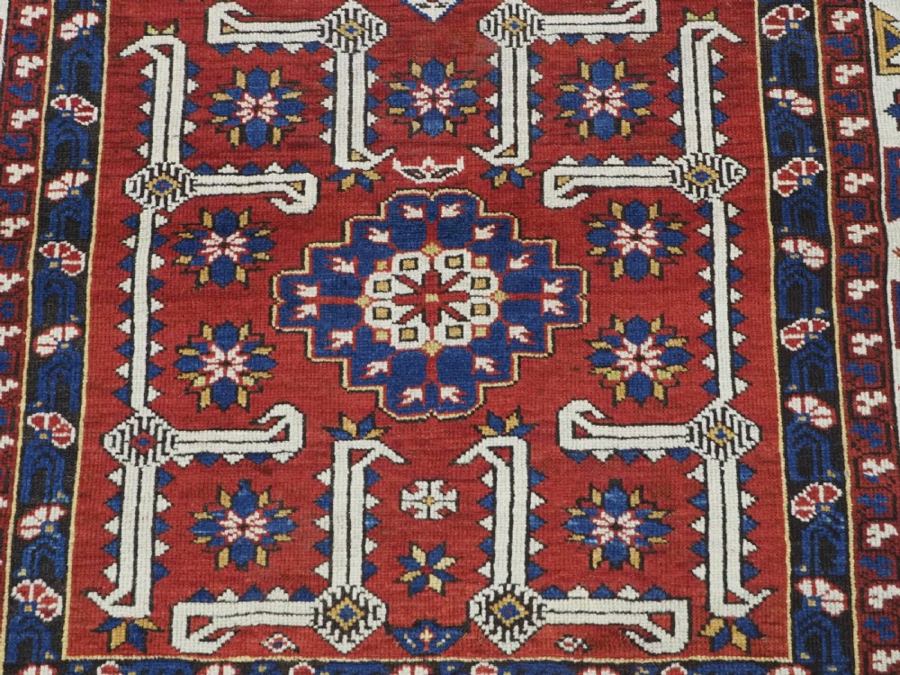 ANTIQUE CAUCASIAN SHIRVAN KUBA REGION RUG WITH AFSHAN DESIGN, CIRCA 1900. View XIII