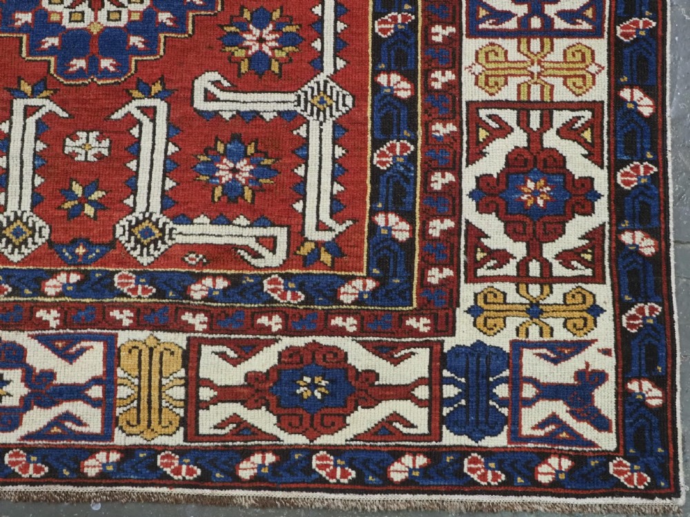 ANTIQUE CAUCASIAN SHIRVAN KUBA REGION RUG WITH AFSHAN DESIGN, CIRCA 1900. View XIV