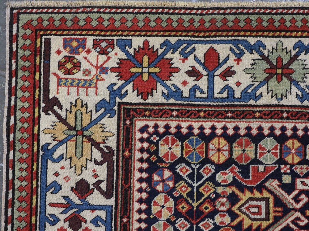 ANTIQUE CAUCASIAN KUBA SHIRVAN LONG RUG WITH BIRD DESIGN, CIRCA 1890. View VII