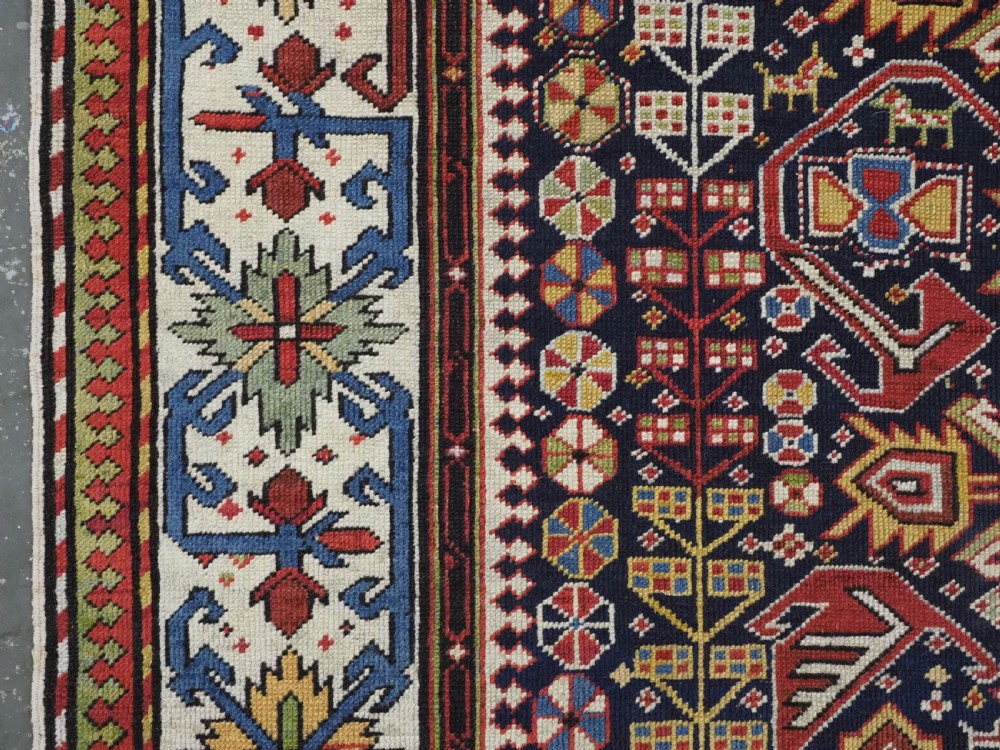 ANTIQUE CAUCASIAN KUBA SHIRVAN LONG RUG WITH BIRD DESIGN, CIRCA 1890. View VIII